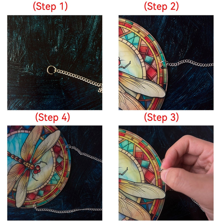 Plant Stained Glass Window Hangings Suncatcher Panel For Wall Garden