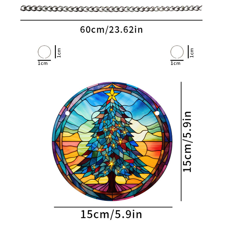 Plant Stained Glass Window Hangings Suncatcher Panel For Wall Garden