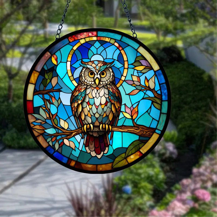 Plant Stained Glass Window Hangings Suncatcher Panel For Wall Garden