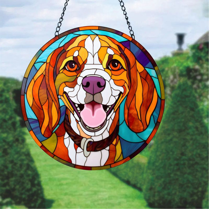 Plant Stained Glass Window Hangings Suncatcher Panel For Wall Garden