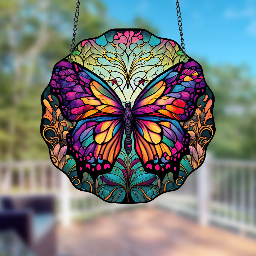 Cute Butterfly Acrylic Window Hangings Suncatcher For Wall Garden