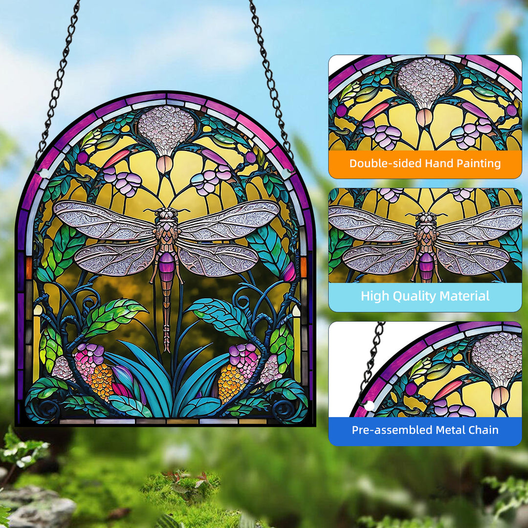 Cute Dragonfly Acrylic Window Hangings Suncatcher For Wall Garden