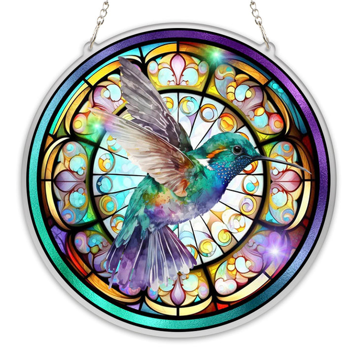 Colorful Bird Acrylic Window Hangings Suncatcher For Courtyard Garden