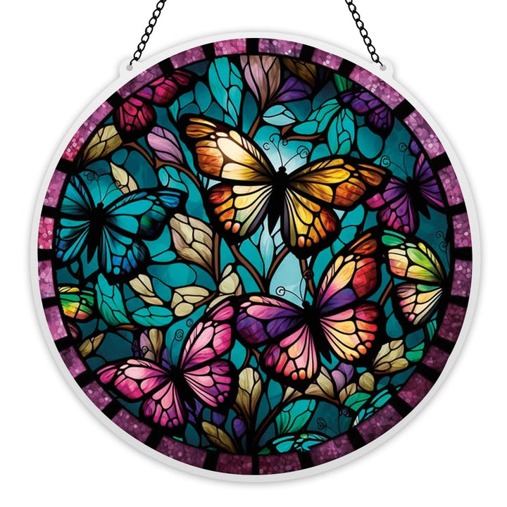 Colorful Butterfly Acrylic Window Hangings Suncatcher For Courtyard Garden