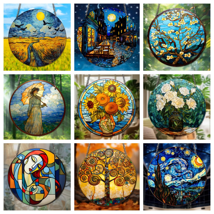 Van Gogh's Paintings Acrylic Window Hangings Suncatcher For Garden
