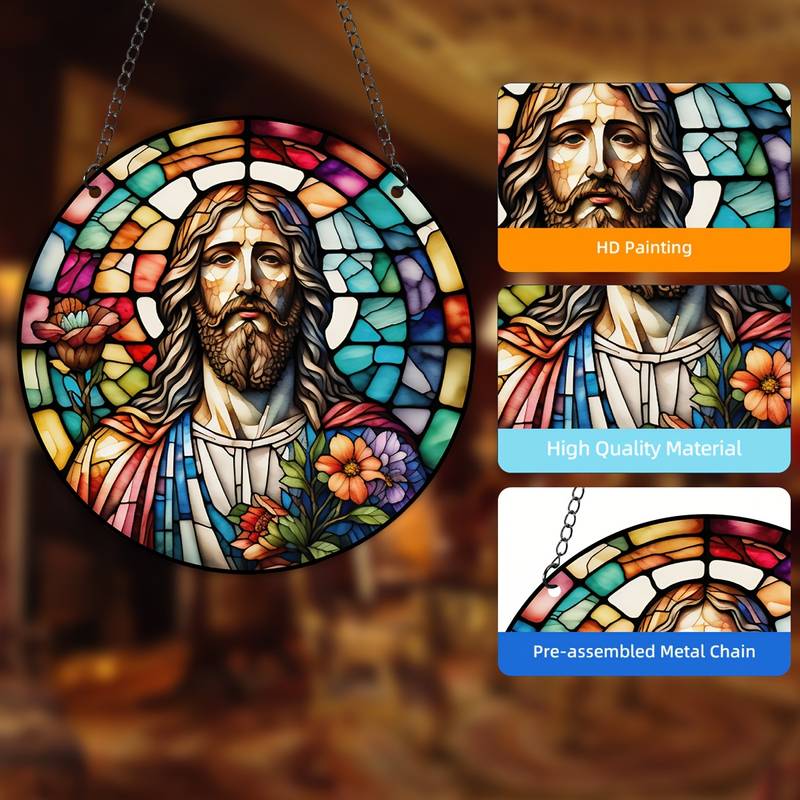 Jesus Dinner Acrylic Window Hangings Suncatcher For Wall Garden