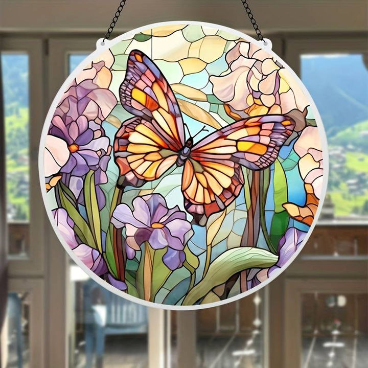 Colorful Butterfly Acrylic Window Hangings Suncatcher For Courtyard Garden