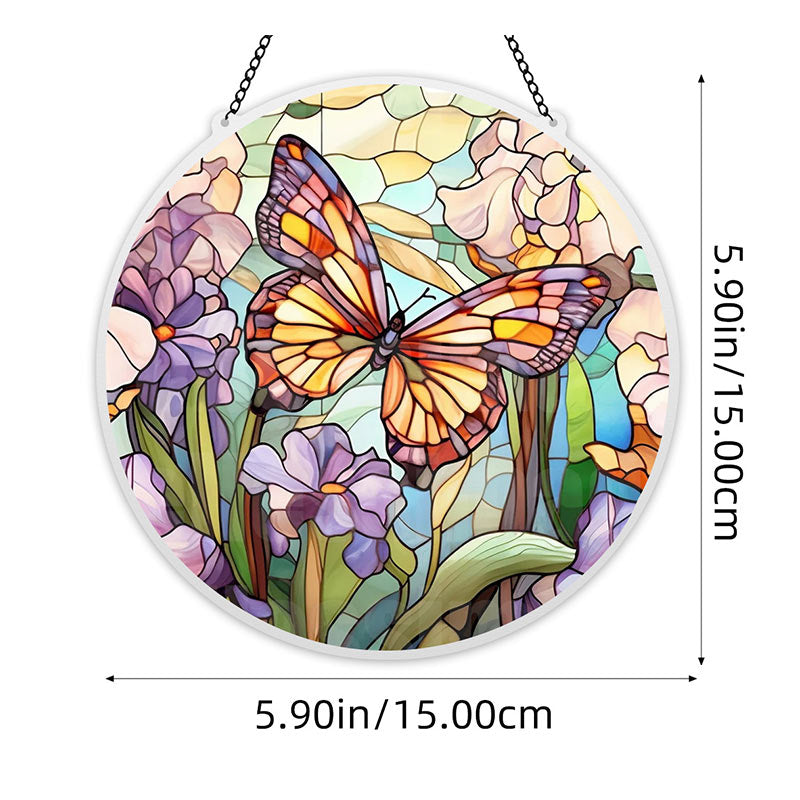 Colorful Butterfly Acrylic Window Hangings Suncatcher For Courtyard Garden