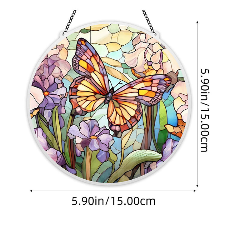 Colorful Butterfly Acrylic Window Hangings Suncatcher For Courtyard Garden