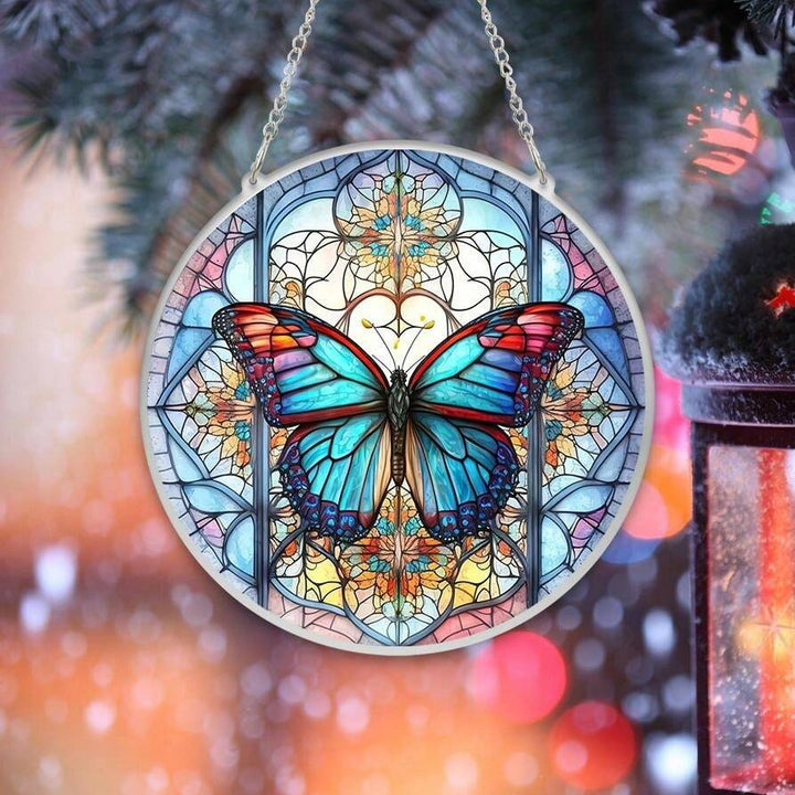 Colorful Butterfly Acrylic Window Hangings Suncatcher For Courtyard Garden