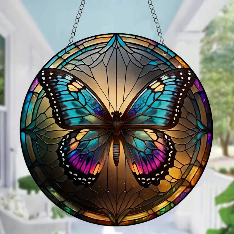Stained Butterfly Acrylic Window Hangings Suncatcher For Wall Decor