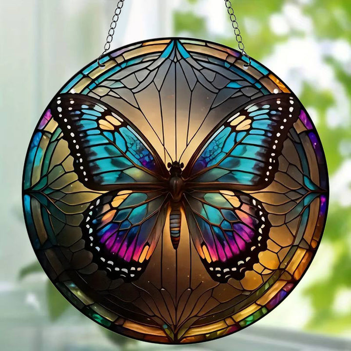 Stained Butterfly Acrylic Window Hangings Suncatcher For Wall Decor