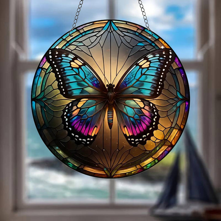 Stained Butterfly Acrylic Window Hangings Suncatcher For Wall Decor