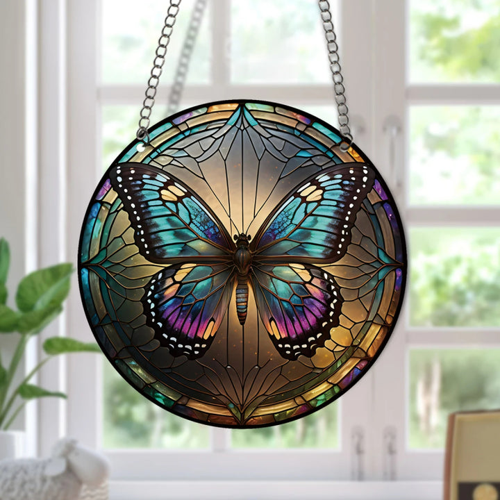 Stained Butterfly Acrylic Window Hangings Suncatcher For Wall Decor