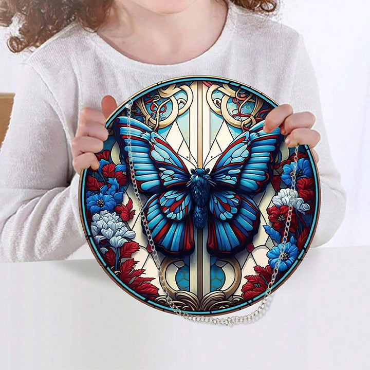 Gothic Blue Butterfly Acrylic Window Hangings Suncatcher For Wall Decor