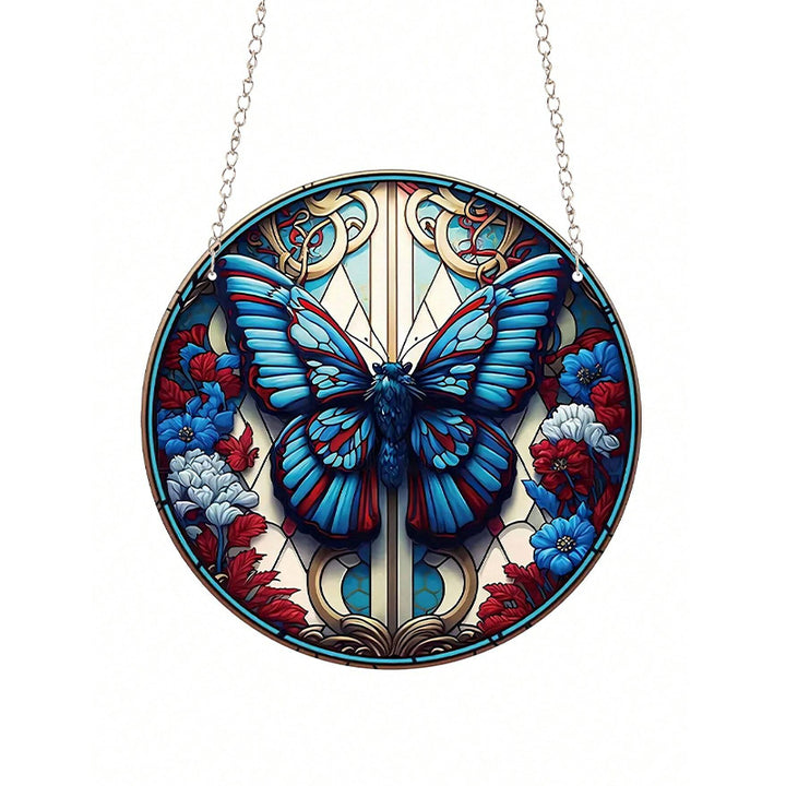 Gothic Blue Butterfly Acrylic Window Hangings Suncatcher For Wall Decor