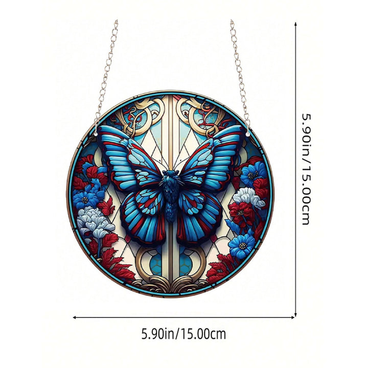 Gothic Blue Butterfly Acrylic Window Hangings Suncatcher For Wall Decor