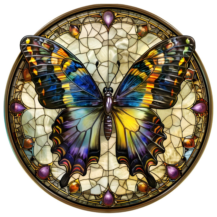 Dark Stained Butterfly Acrylic Window Hangings Suncatcher For Wall Decor