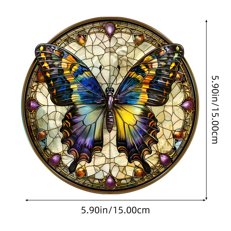 Dark Stained Butterfly Acrylic Window Hangings Suncatcher For Wall Decor