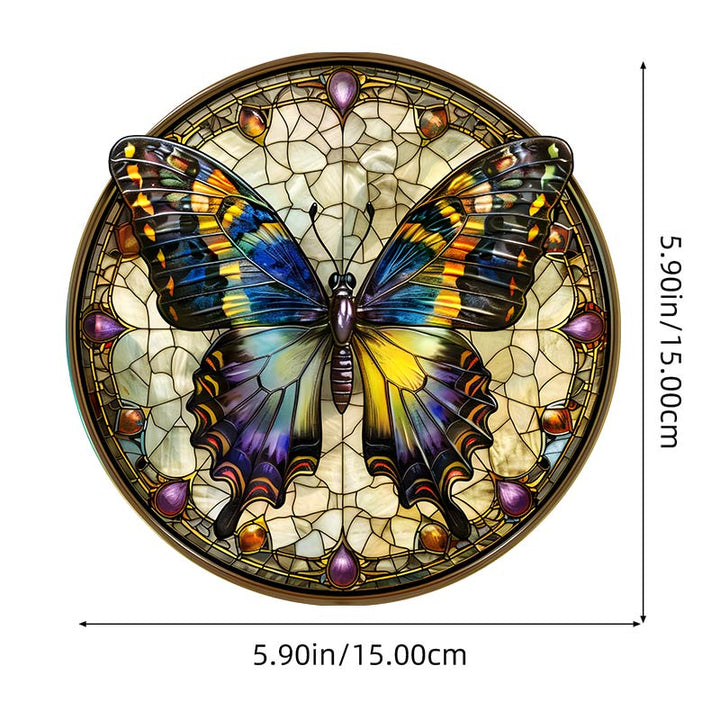 Dark Stained Butterfly Acrylic Window Hangings Suncatcher For Wall Decor