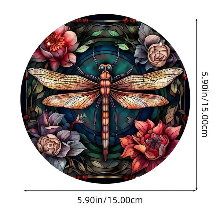 Flower Dragonfly Acrylic Window Hangings Suncatcher For Wall Decor