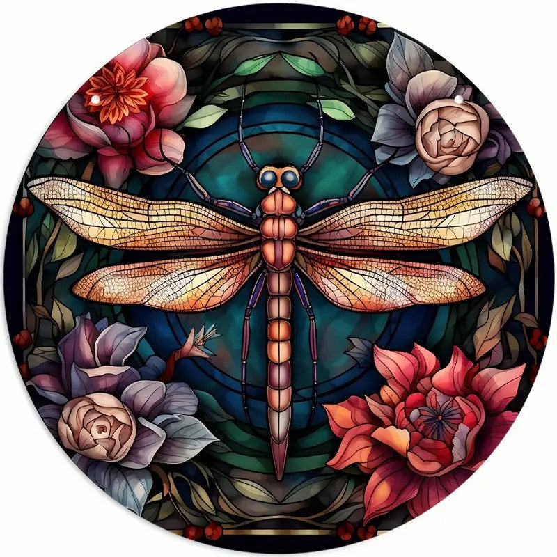 Flower Dragonfly Acrylic Window Hangings Suncatcher For Wall Decor