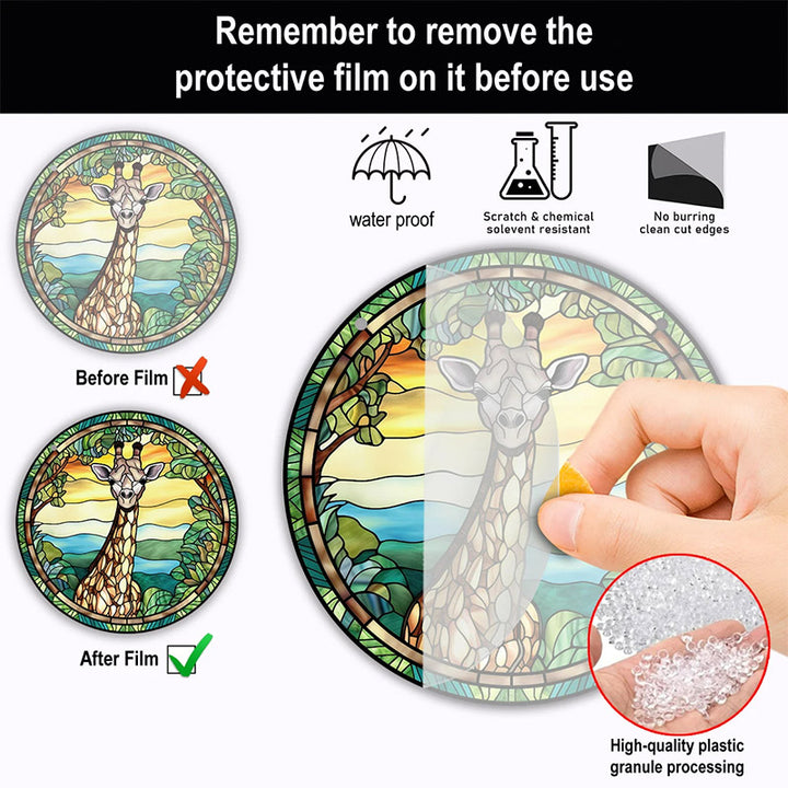 Stained Giraffe Acrylic Window Hangings Suncatcher For Wall Decor