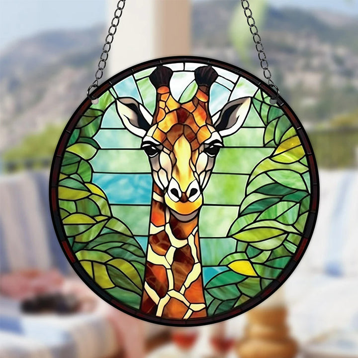 Stained Giraffe Acrylic Window Hangings Suncatcher For Wall Decor