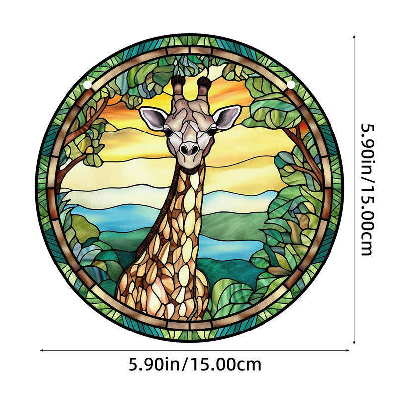 Stained Giraffe Acrylic Window Hangings Suncatcher For Wall Decor