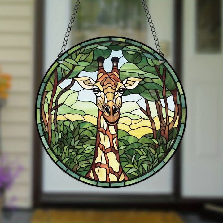 Stained Giraffe Acrylic Window Hangings Suncatcher For Wall Decor
