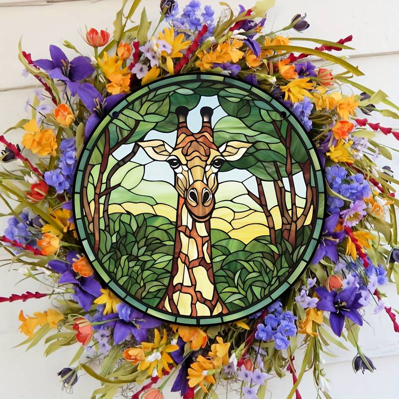Stained Giraffe Acrylic Window Hangings Suncatcher For Wall Decor