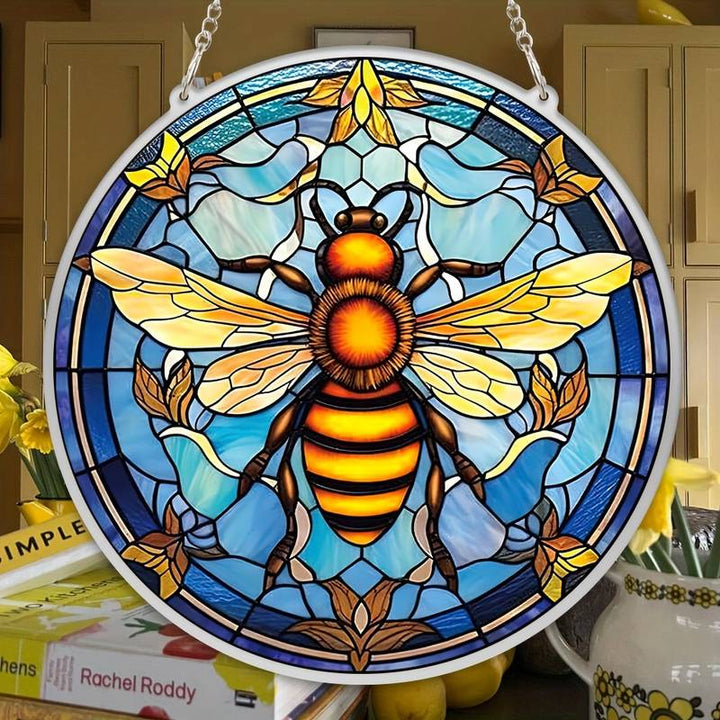Stained Bee Acrylic Window Hangings Suncatcher For Wall Decor