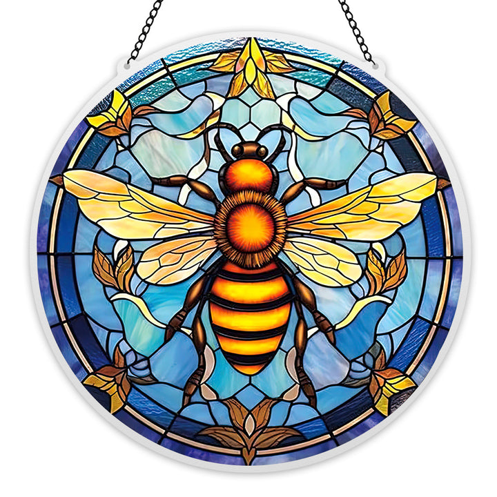 Stained Bee Acrylic Window Hangings Suncatcher For Wall Decor