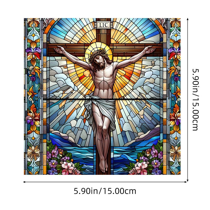 Cross Square Acrylic Window Hangings Suncatcher For Wall Decor