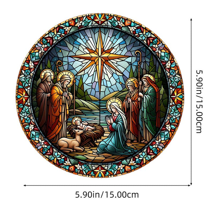 Stained Nativity Acrylic Window Hangings Suncatcher For Wall Decor