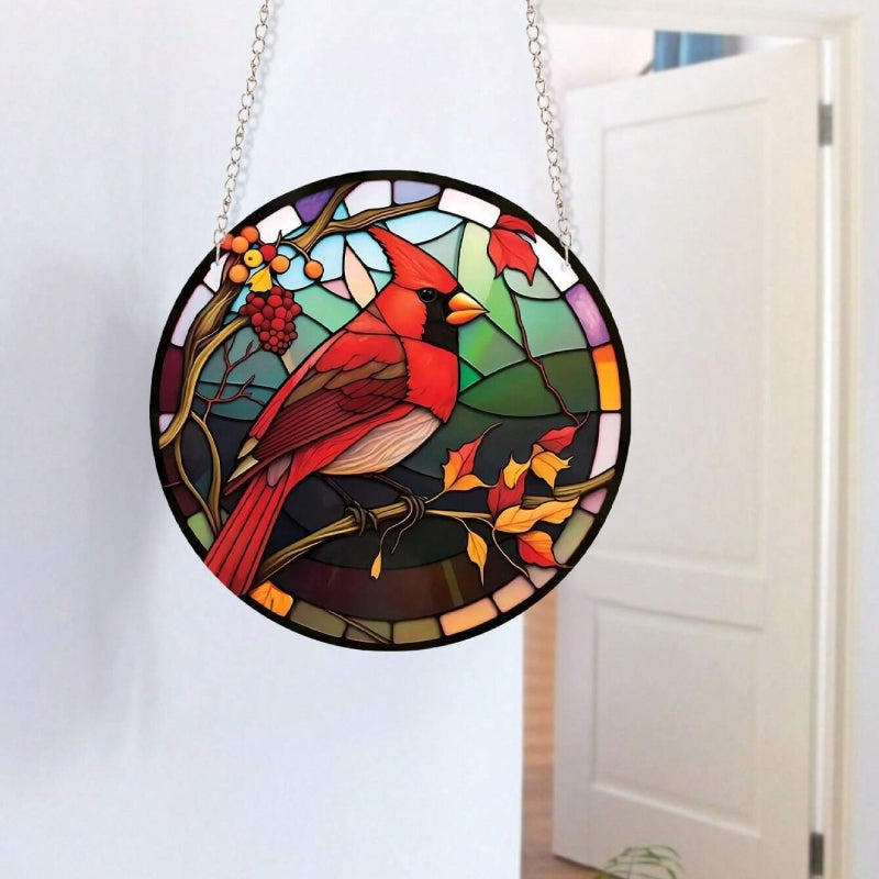 Colorful Bird Acrylic Window Hangings Suncatcher For Courtyard Garden