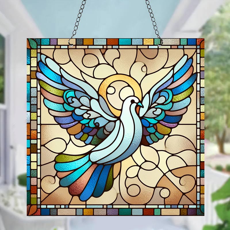 Peace Dove Acrylic Window Hangings Suncatcher For Wall Decor