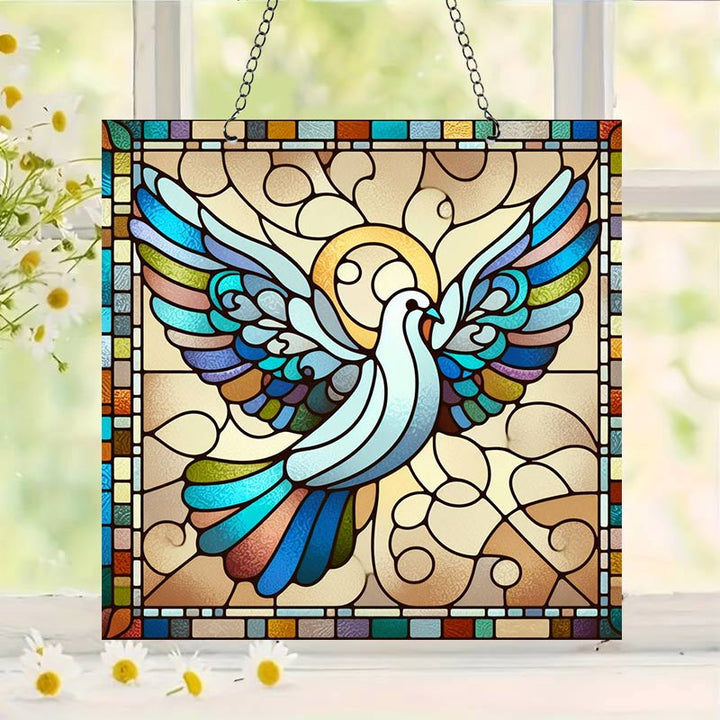Peace Dove Acrylic Window Hangings Suncatcher For Wall Decor