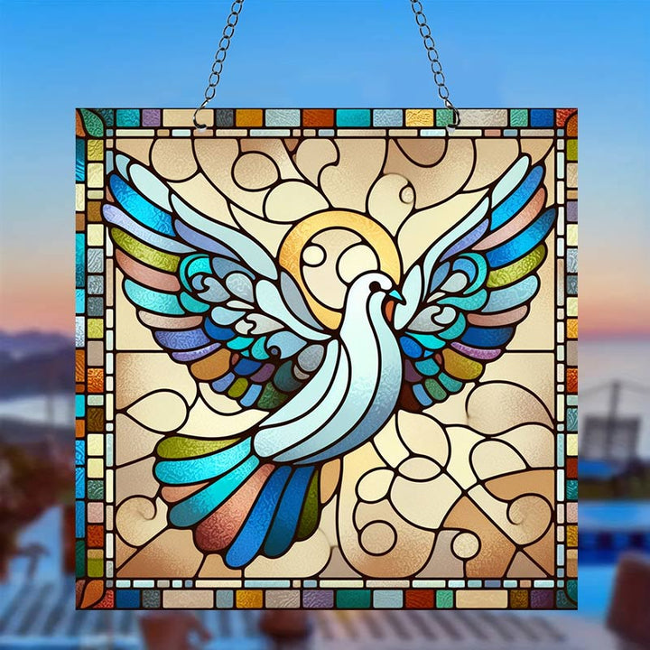 Peace Dove Acrylic Window Hangings Suncatcher For Wall Decor