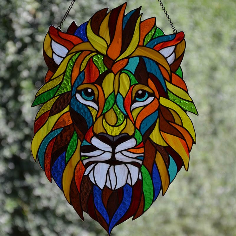 Cartoon Lion Acrylic Window Hangings Suncatcher For Wall Decor