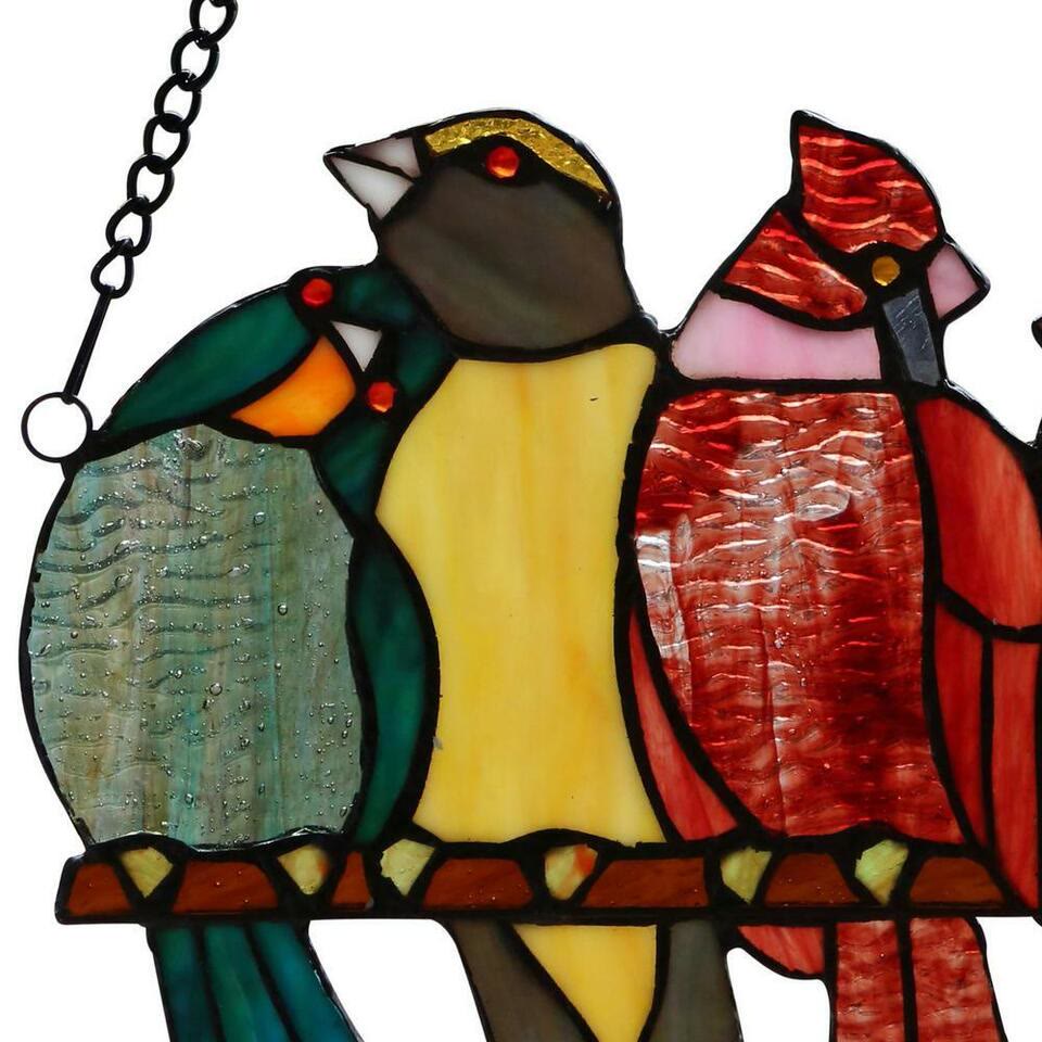 Six Cartoon Birds Acrylic Window Hangings Suncatcher For Wall Decor