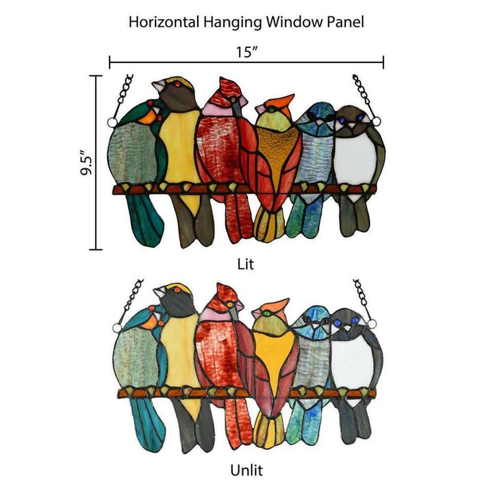Six Cartoon Birds Acrylic Window Hangings Suncatcher For Wall Decor