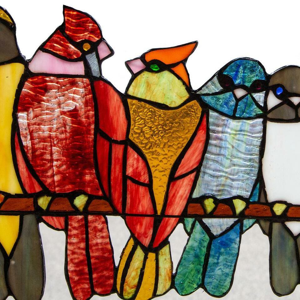 Six Cartoon Birds Acrylic Window Hangings Suncatcher For Wall Decor