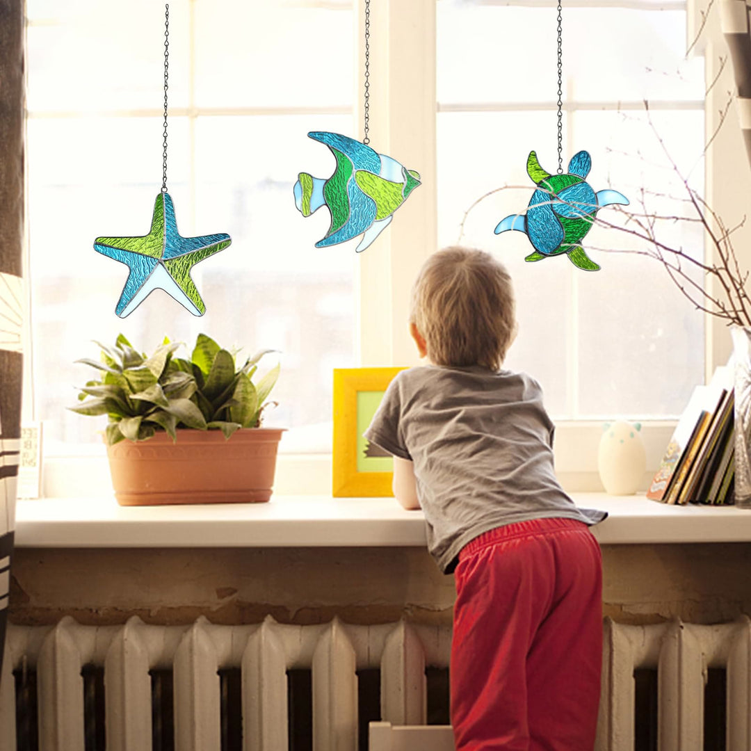 Marine Animal Acrylic Window Hangings Suncatcher For Wall Decor