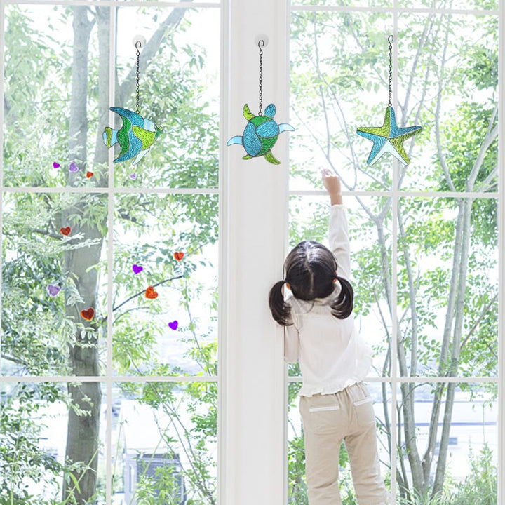 Marine Animal Acrylic Window Hangings Suncatcher For Wall Decor