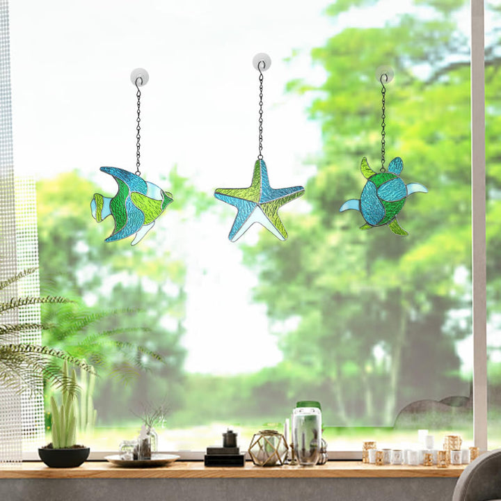 Marine Animal Acrylic Window Hangings Suncatcher For Wall Decor