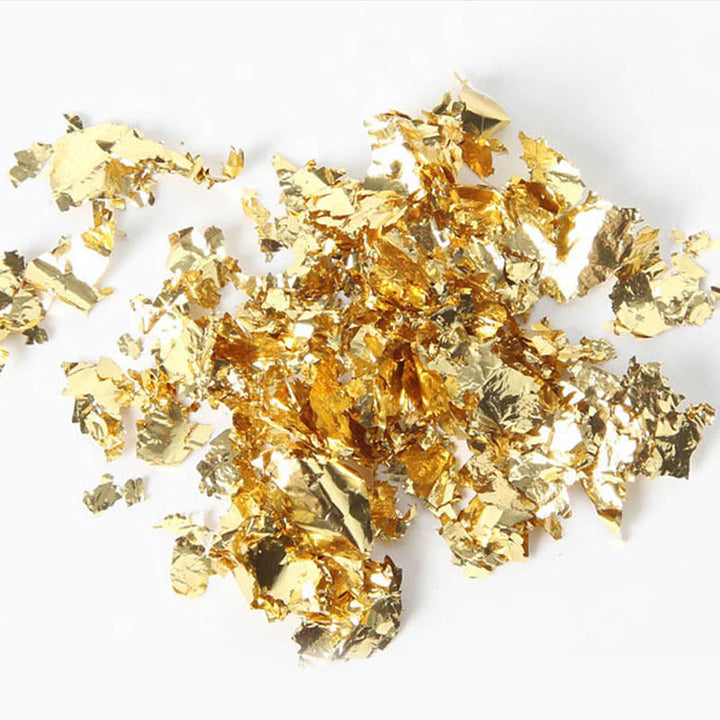 DIY Nail Painting Decorative Arts Highlighting Crushed Gold Leaves