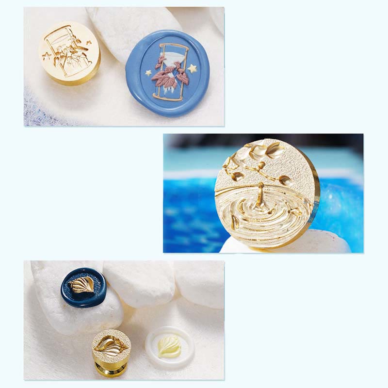 3D Embossed Ocean Water Series Seal Wax Stamp Decorative Gift