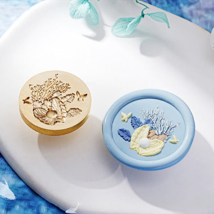 3D Embossed Ocean Water Series Seal Wax Stamp Decorative Gift