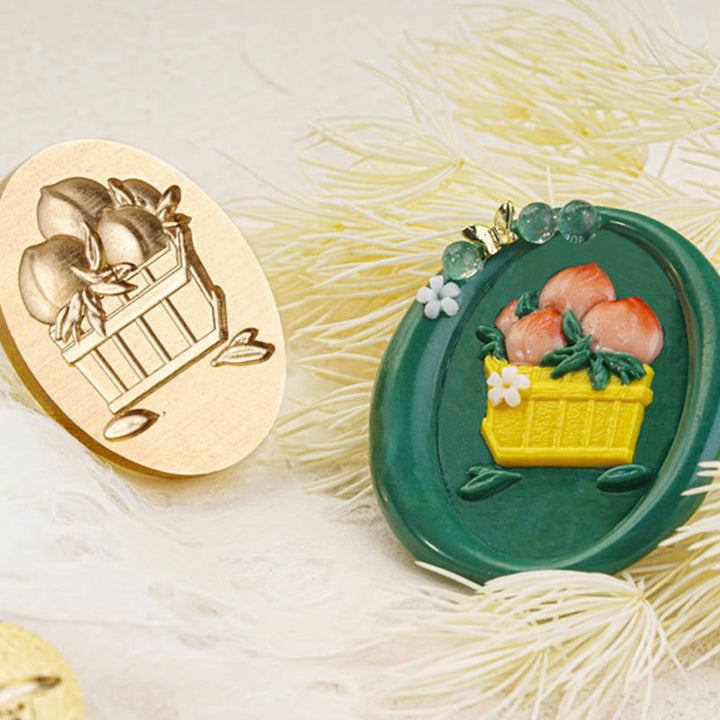 3D Embossed Flower Peach Series Seal Wax Stamp Decorative Gift